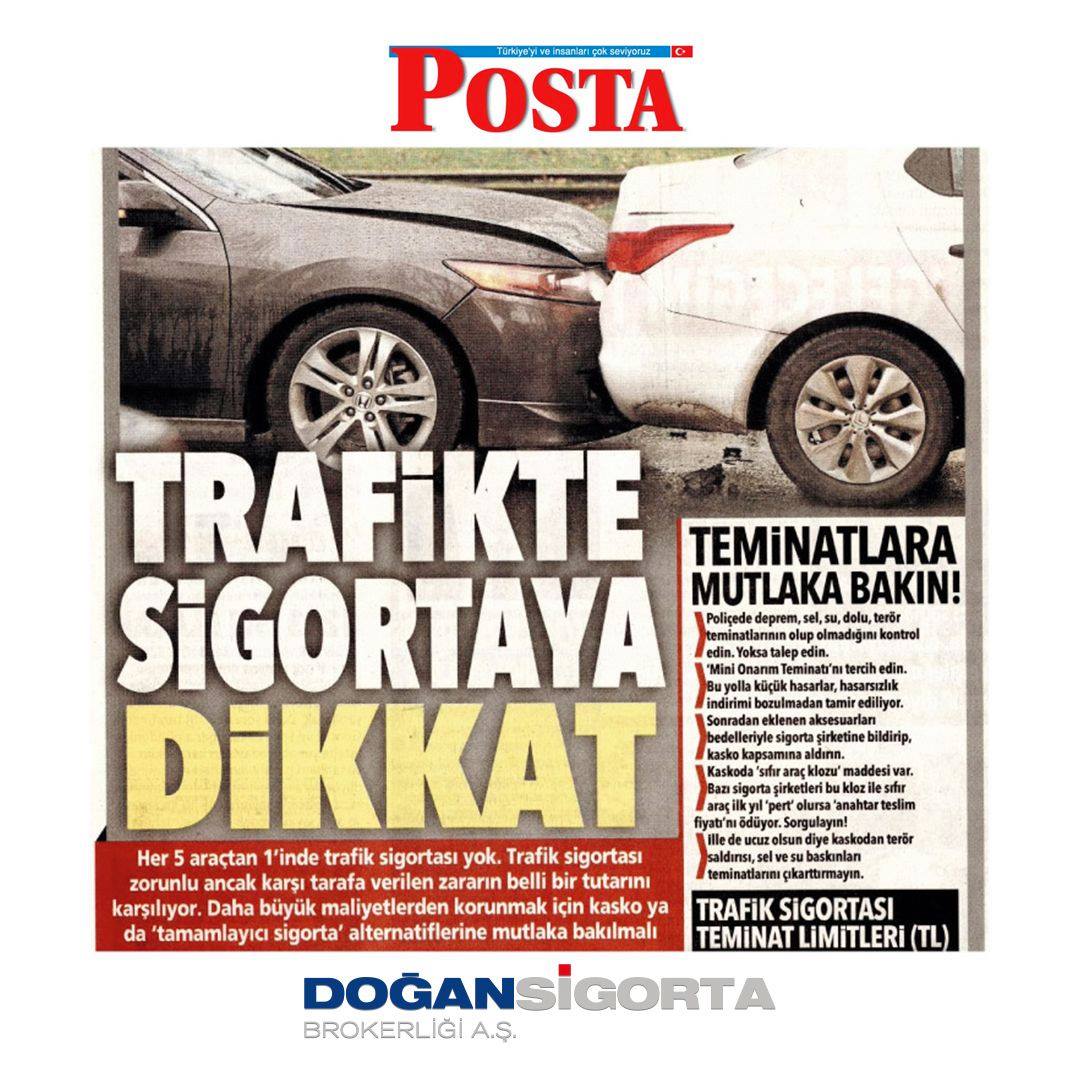 Posta Gazetesi Tamamlayıcı Trafik Sigortası - 12 Şubat 2019